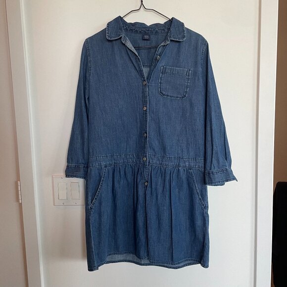 GAP Dresses & Skirts - Gap Drop Waist Denim Button Up Dress